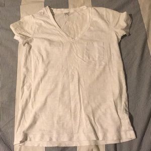 Madewell Soft White V Neck Tee